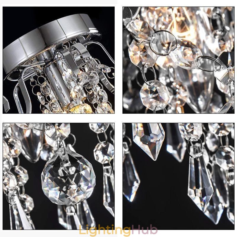Modern Minimalist Flush Mount Single Crystal Ceiling Light