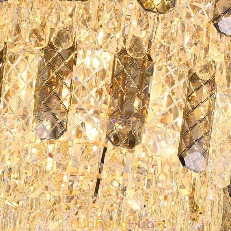 Crystal Flush Mount Double Layer Round Luxury Decrative Ceiling Light 80cm