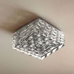 Crystal Ceiling Light Flush Mount Three Color Dimmable