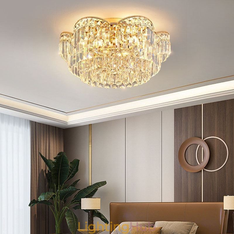 Crystal Flush Mount Luxury Round Crystal Decoration Ceiling Light