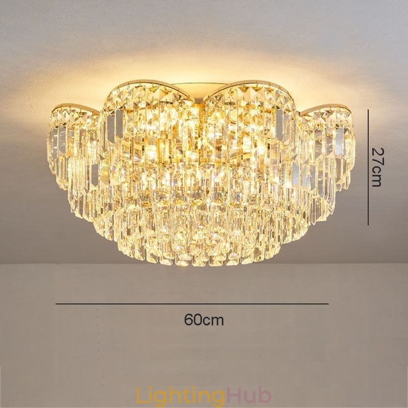 Crystal Flush Mount Luxury Round Crystal Decoration Ceiling Light