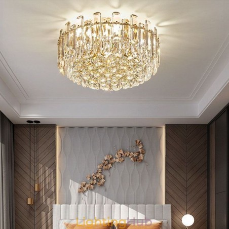 Luxury Crystal Flush Mount Round Crystal Decoration Ceiling Light Luxury Crystal Flush Mount Round Crystal Decoration Ceiling Light