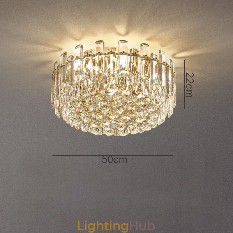 Luxury Crystal Flush Mount Round Crystal Decoration Ceiling Light