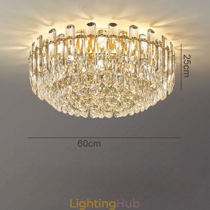 Luxury Crystal Flush Mount Round Crystal Decoration Ceiling Light