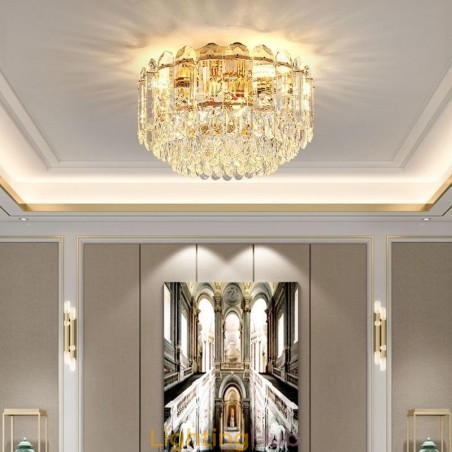 Crystal Flush Mount Round Crystal Decoration Ceiling Lighting Fixtures Crystal Flush Mount Round Crystal Decoration Ceiling Lighting Fixtures