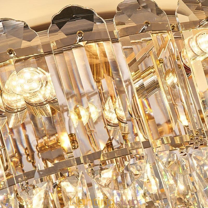 Crystal Flush Mount Round Crystal Decoration Ceiling Lighting Fixtures