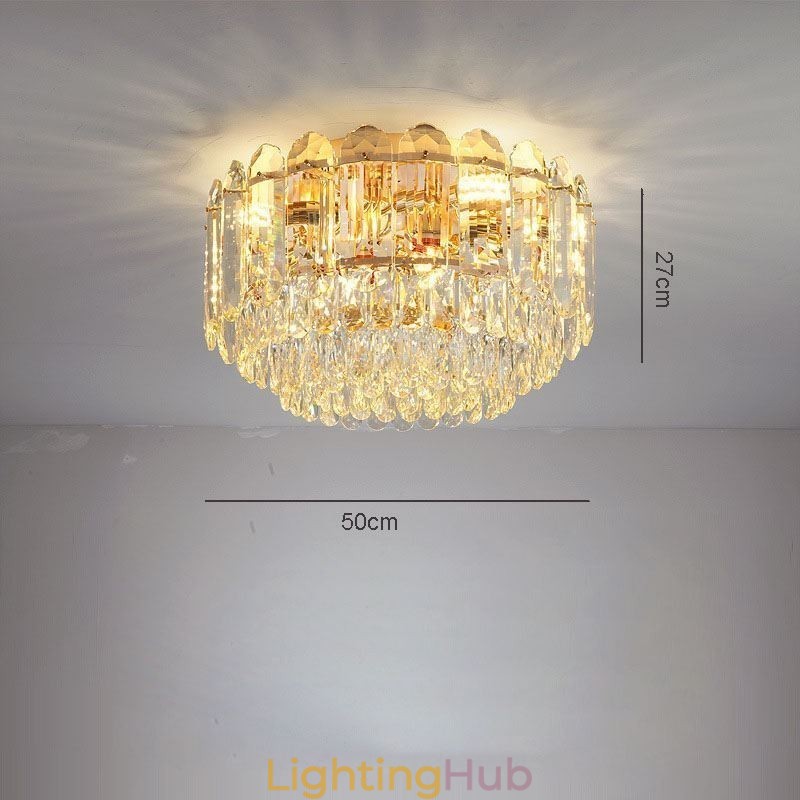 Crystal Flush Mount Round Crystal Decoration Ceiling Lighting Fixtures