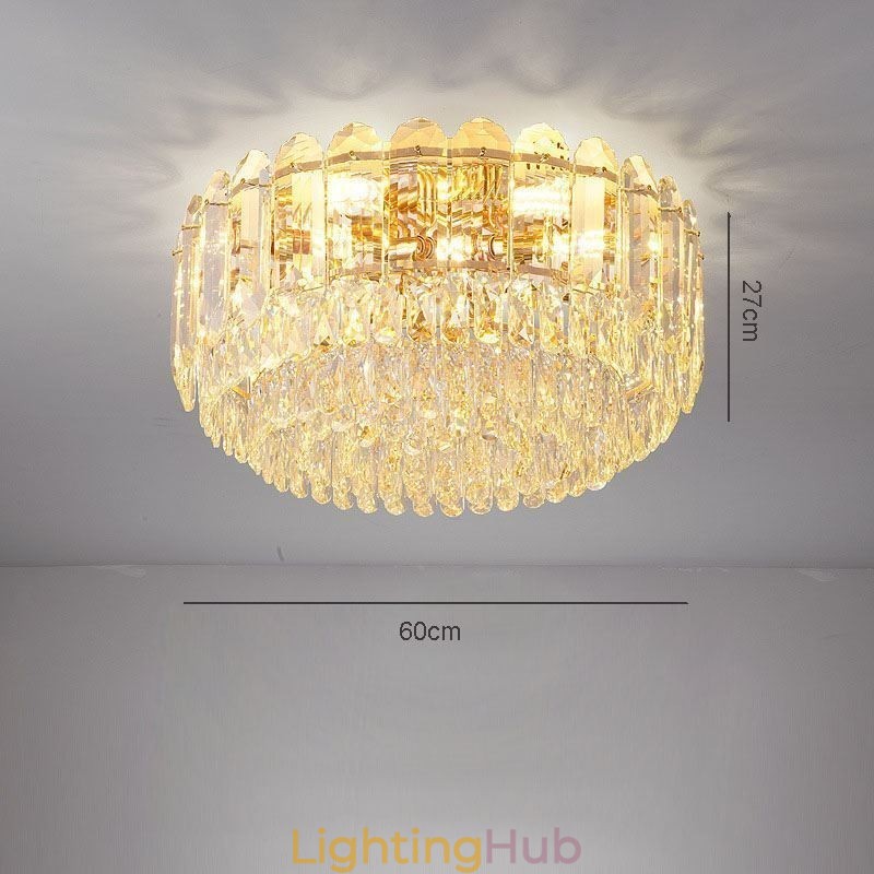 Crystal Flush Mount Round Crystal Decoration Ceiling Lighting Fixtures