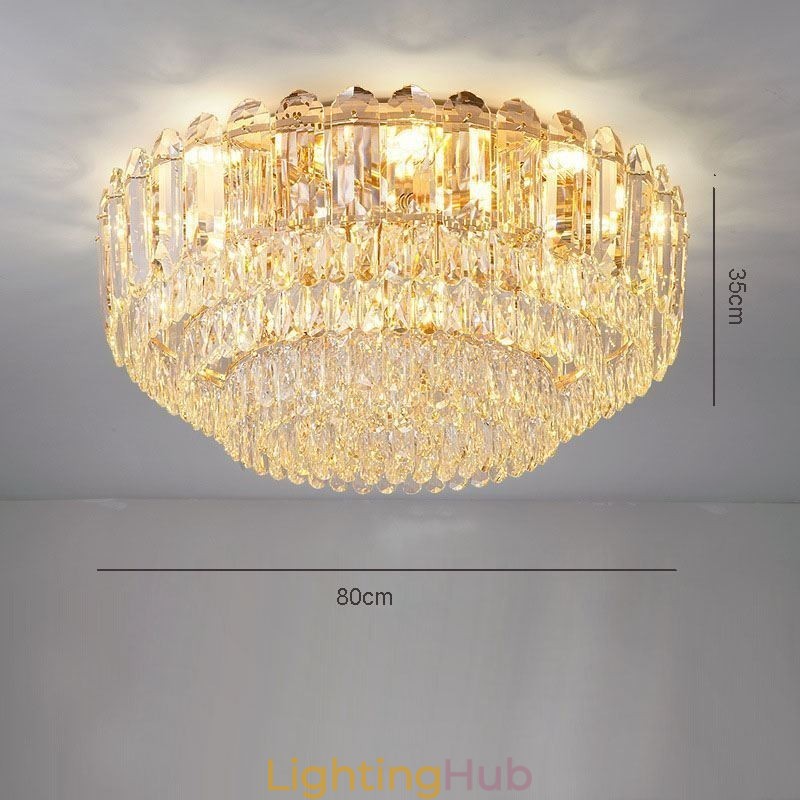 Crystal Flush Mount Round Crystal Decoration Ceiling Lighting Fixtures