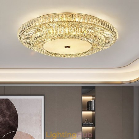Crystal Flush Mount Round Crystal Decoration Ceiling Light