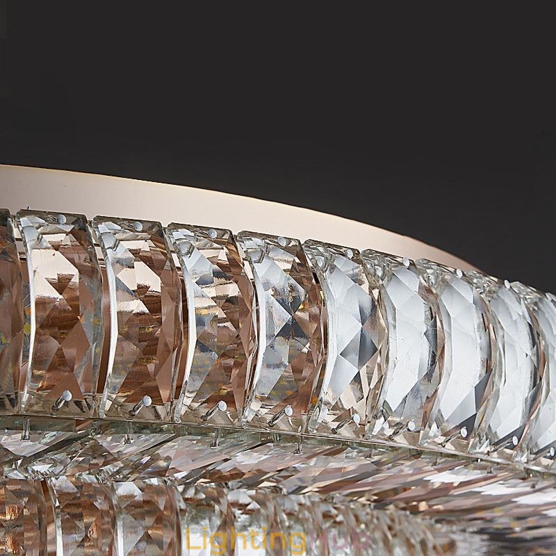 Crystal Flush Mount Round Crystal Decoration Ceiling Light