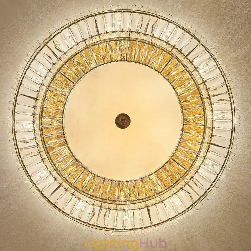 Crystal Flush Mount Round Crystal Decoration Ceiling Light