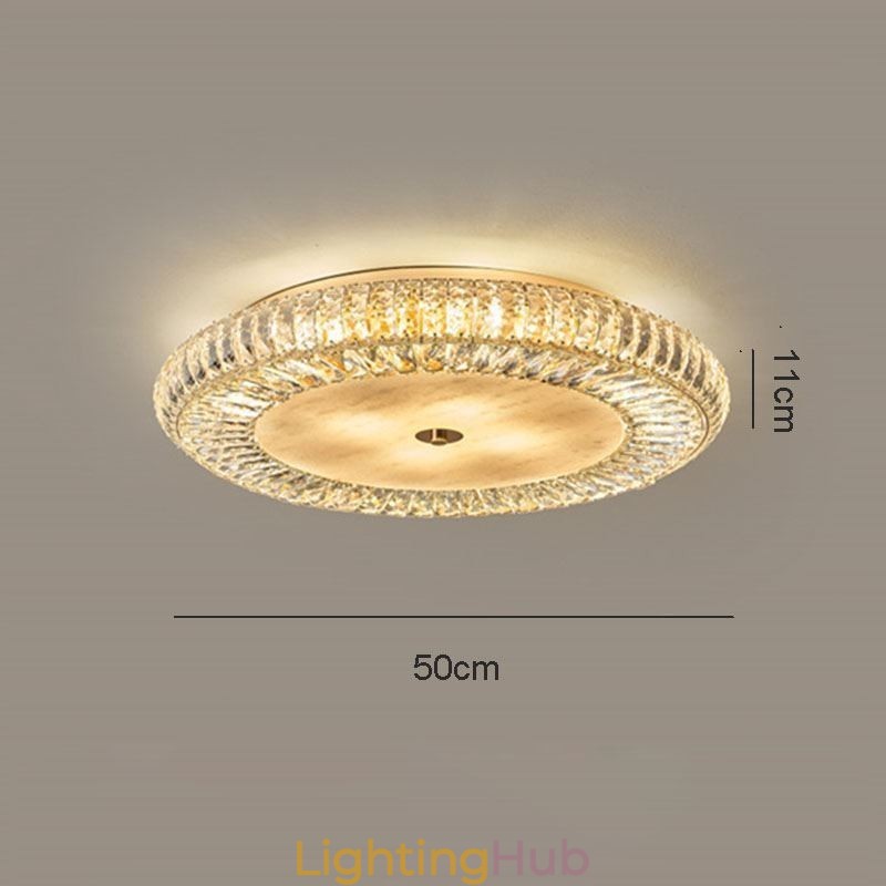 Crystal Flush Mount Round Crystal Decoration Ceiling Light