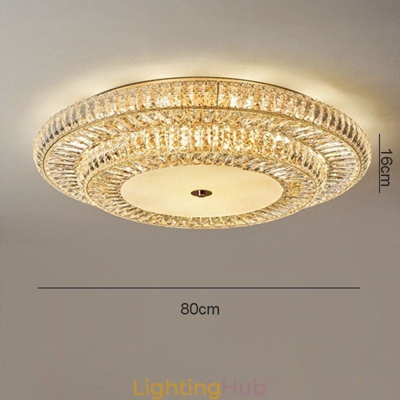 Crystal Flush Mount Round Crystal Decoration Ceiling Light