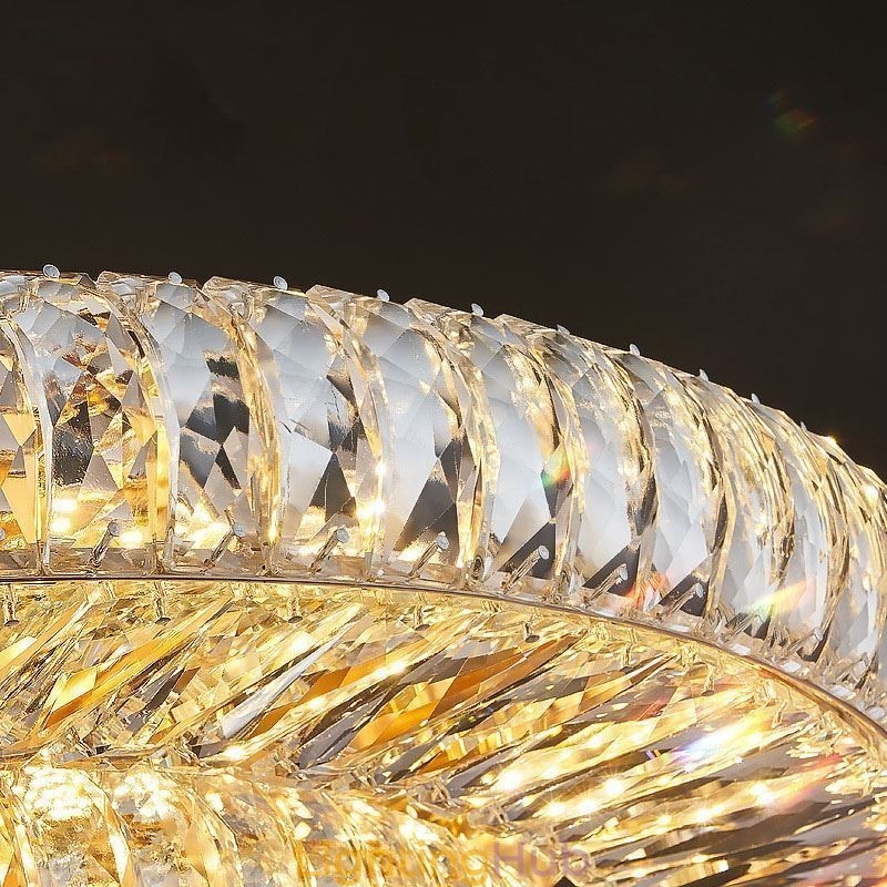 Crystal Flush Mount Round Crystal Decoration Ceiling Light