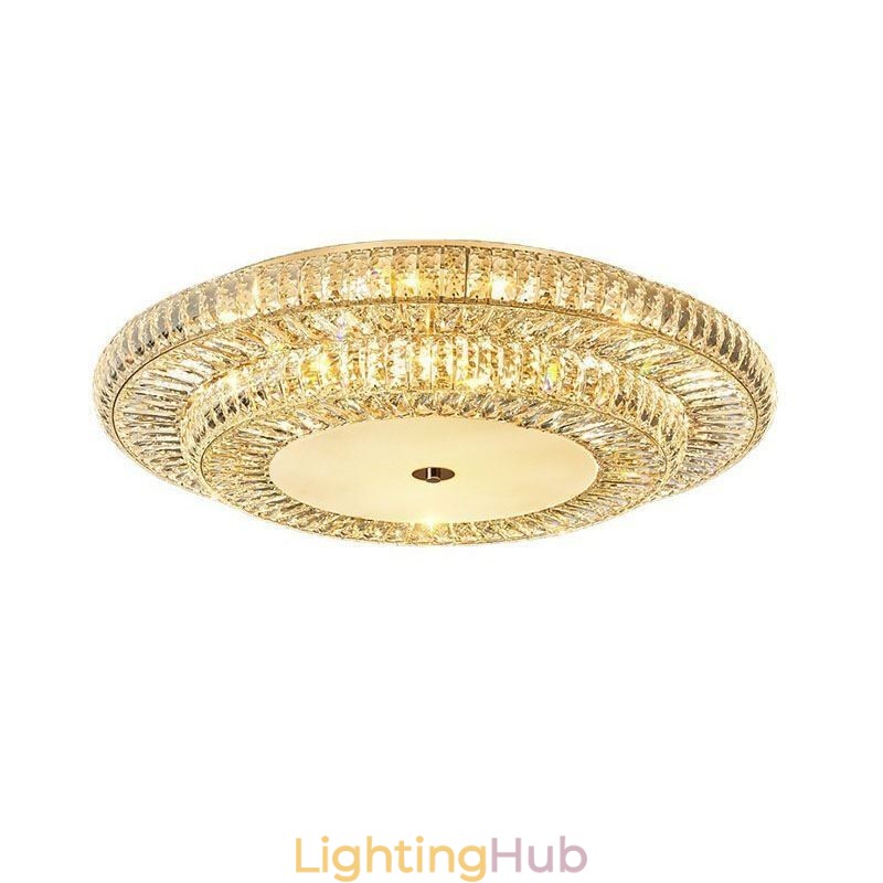 Crystal Flush Mount Round Crystal Decoration Ceiling Light