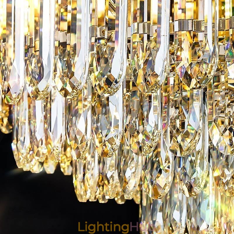 Crystal Flush Mount Round Crystal Decoration Ceiling Light Crystal Shell Lampshade