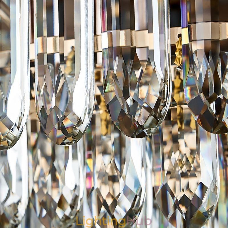 Crystal Flush Mount Round Crystal Decoration Ceiling Light Crystal Shell Lampshade