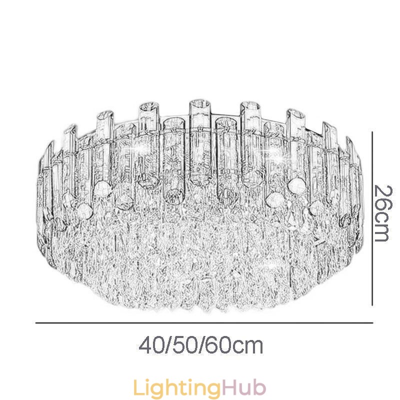 Crystal Ceiling Light Simple Modern Round Flush Mount Decorative Light