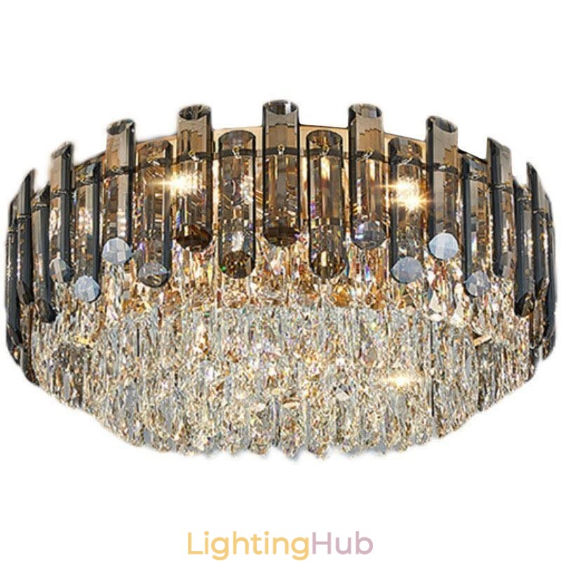 Crystal Ceiling Light Simple Modern Round Flush Mount Decorative Light