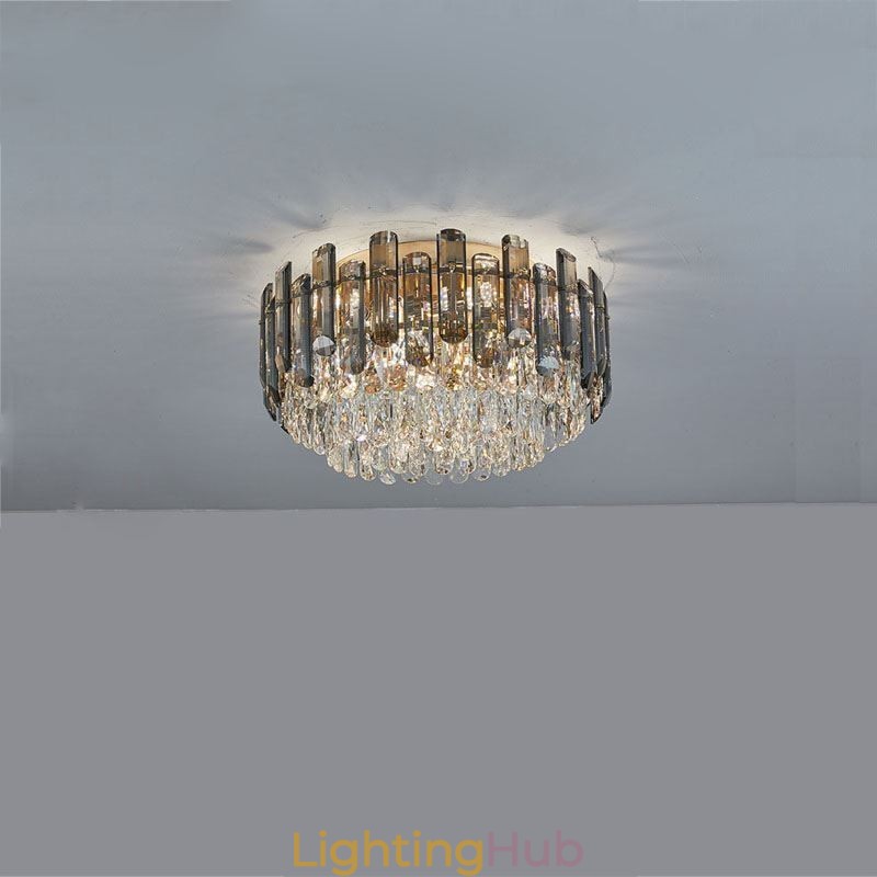 Crystal Ceiling Light Simple Modern Round Flush Mount Decorative Light
