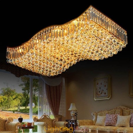 European Crystal Flush Mount Rectangle Chandelier European Crystal Flush Mount Rectangle Chandelier