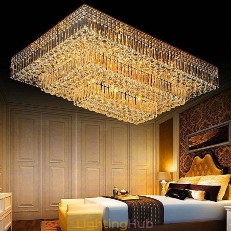Modern Flush Mount Three Tiers Crystal Chandelier Modern Flush Mount Three Tiers Crystal Chandelier