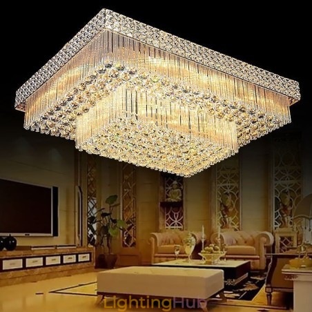 European Flush Mount Square Crystal Chandelier European Flush Mount Square Crystal Chandelier
