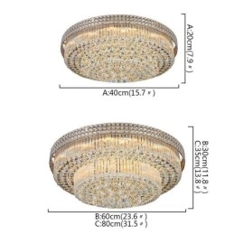 Modern Crystal Chandelier Round Flush Mounted