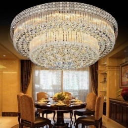 Modern Crystal Chandelier Round Flush Mounted