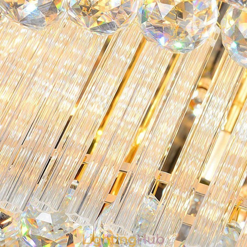 Modern Crystal Chandelier Round Flush Mounted