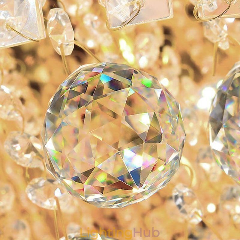 Modern Crystal Chandelier Round Flush Mounted