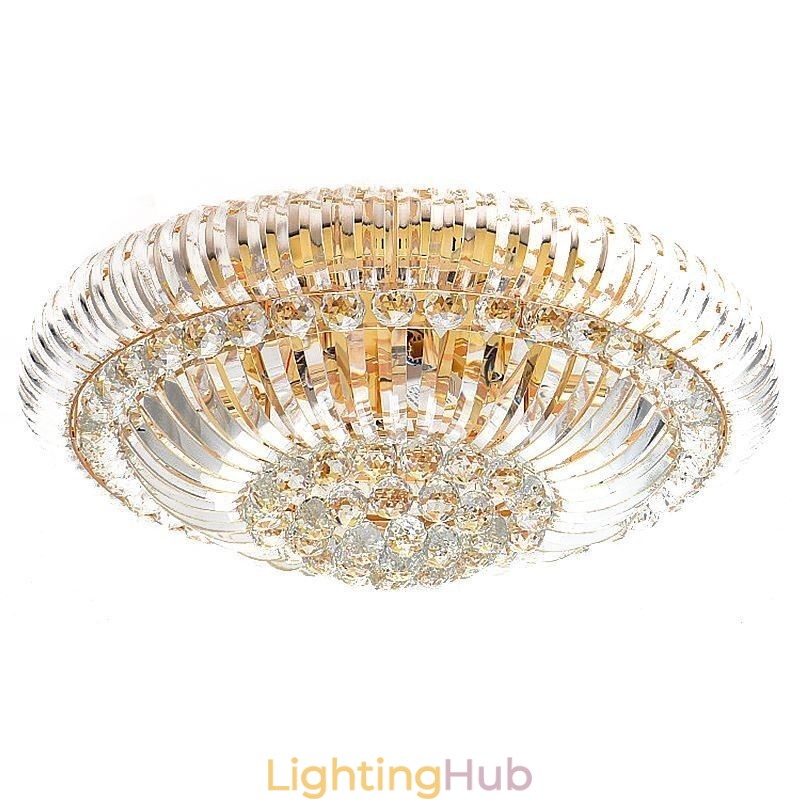 Modern Simple Flush Mounted Crystal Round Lighting
