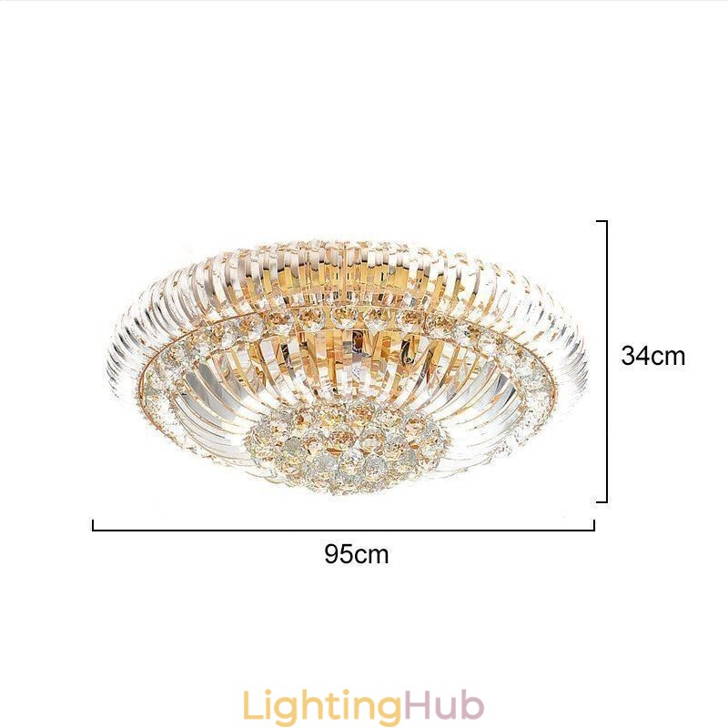 Modern Simple Flush Mounted Crystal Round Lighting