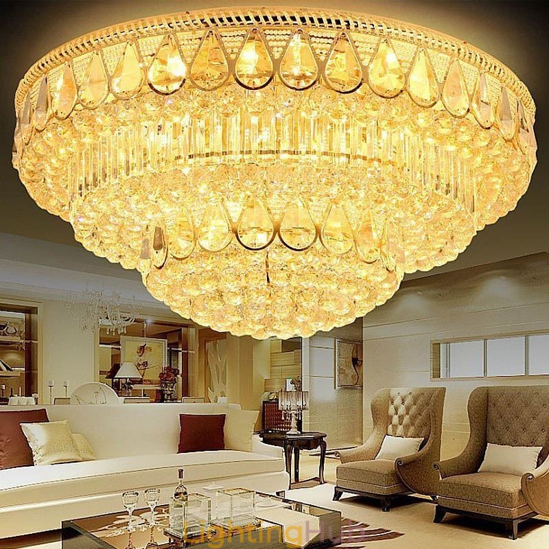 Luxury Flush Mount Crystal Ceiling Light Round Light