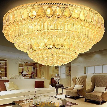 Luxury Flush Mount Crystal Ceiling Light Round Light