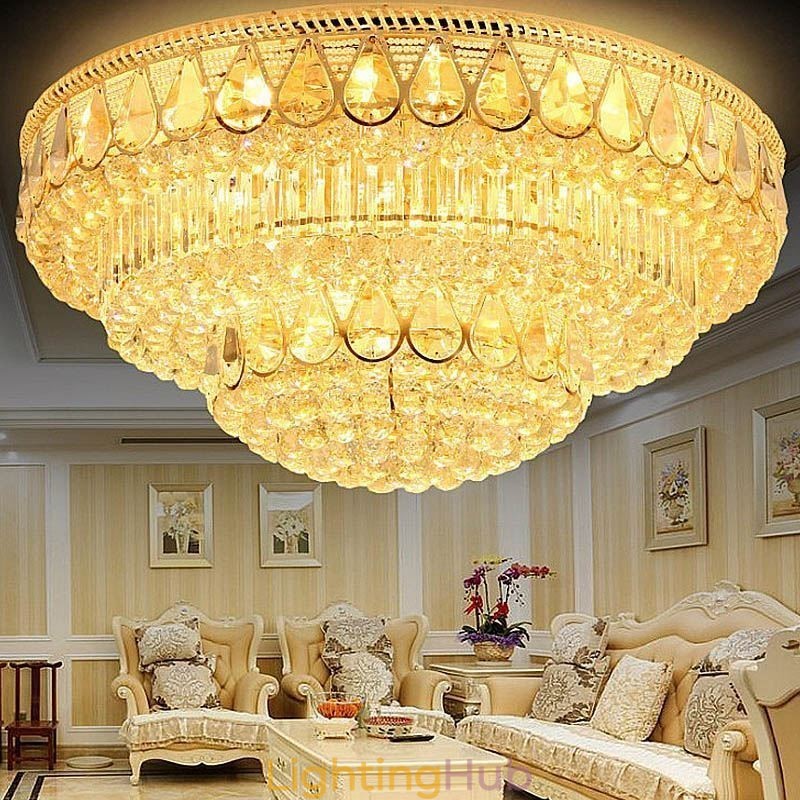Luxury Flush Mount Crystal Ceiling Light Round Light