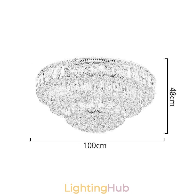 Luxury Flush Mount Crystal Ceiling Light Round Light