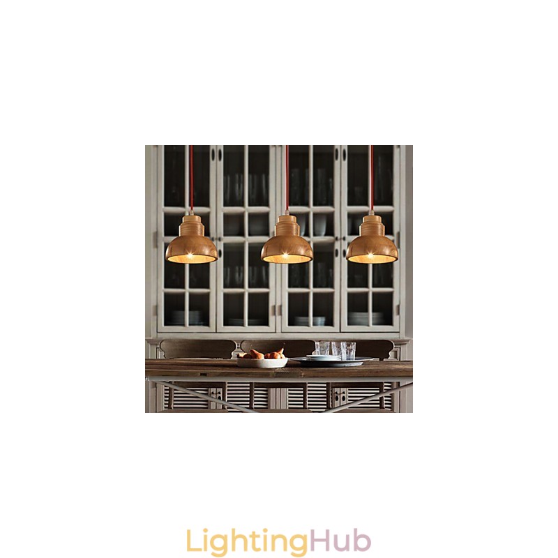 Chandelier Mini Style Traditional Classic Wood Bamboo