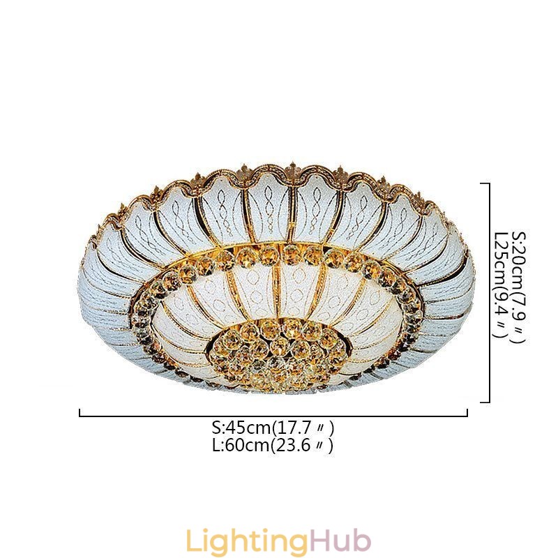 Contemporary Simple Flush Mount Crystal Ceiling Light Round
