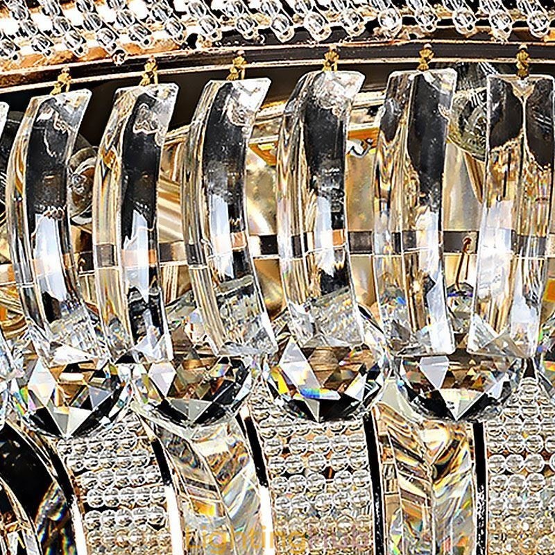Luxury Crystal Ceiling Light Gold Flush Mount Round Lighting
