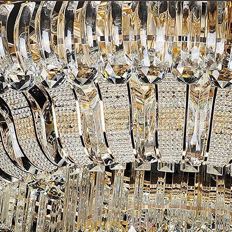 Luxury Crystal Ceiling Light Gold Flush Mount Round Lighting