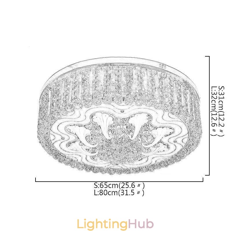 Graceful Flush Mounted Light Gold Crystal Ceiling Light