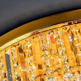 Graceful Flush Mounted Light Gold Crystal Ceiling Light