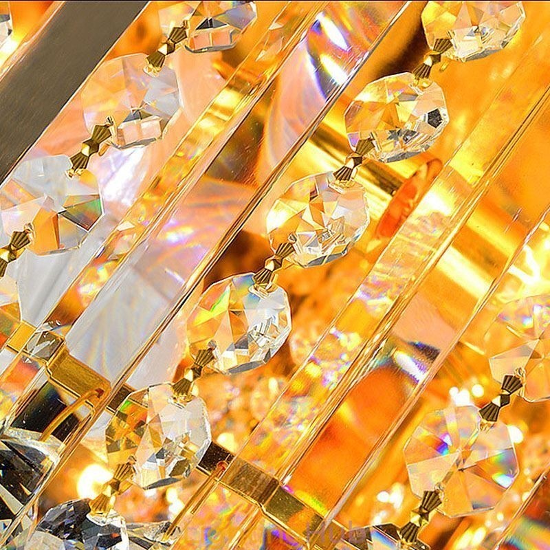 Graceful Flush Mounted Light Gold Crystal Ceiling Light