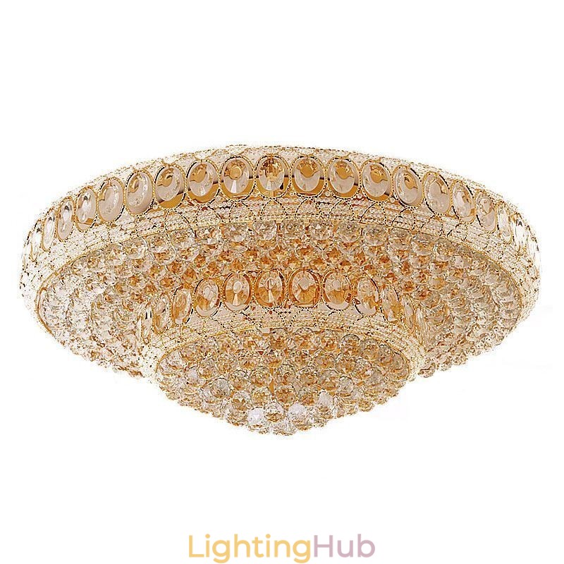 Luxury Crystal Ceiling Light European Round Flush Mounted Lighting