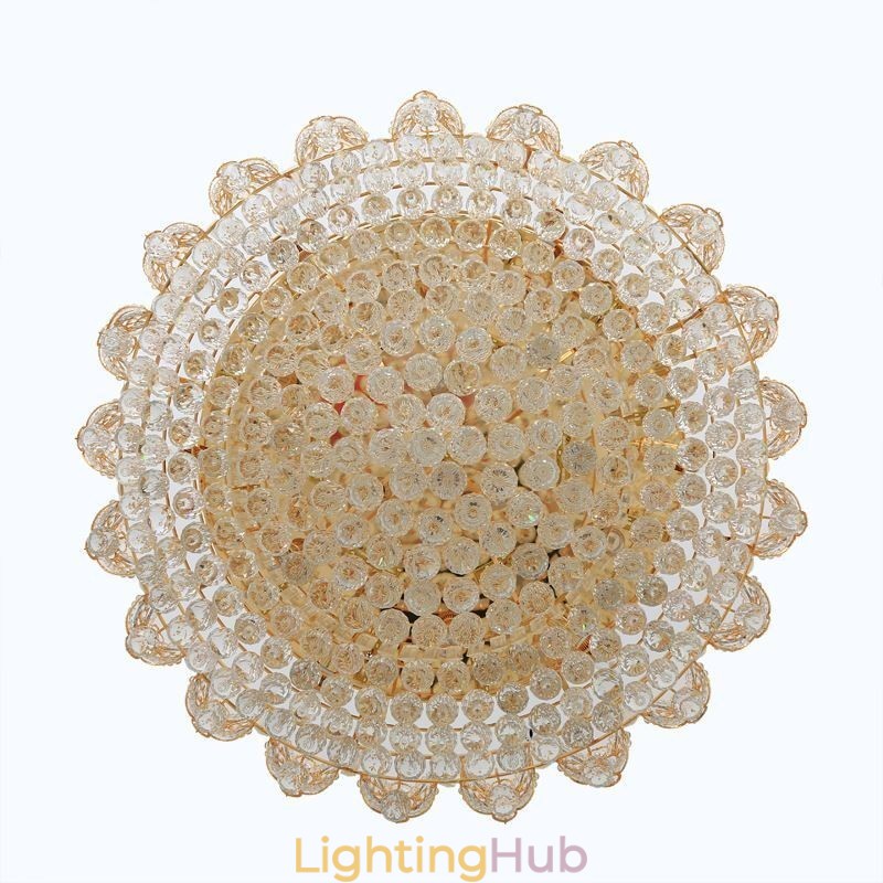 European Flush Mount Crystal Ceiling Light