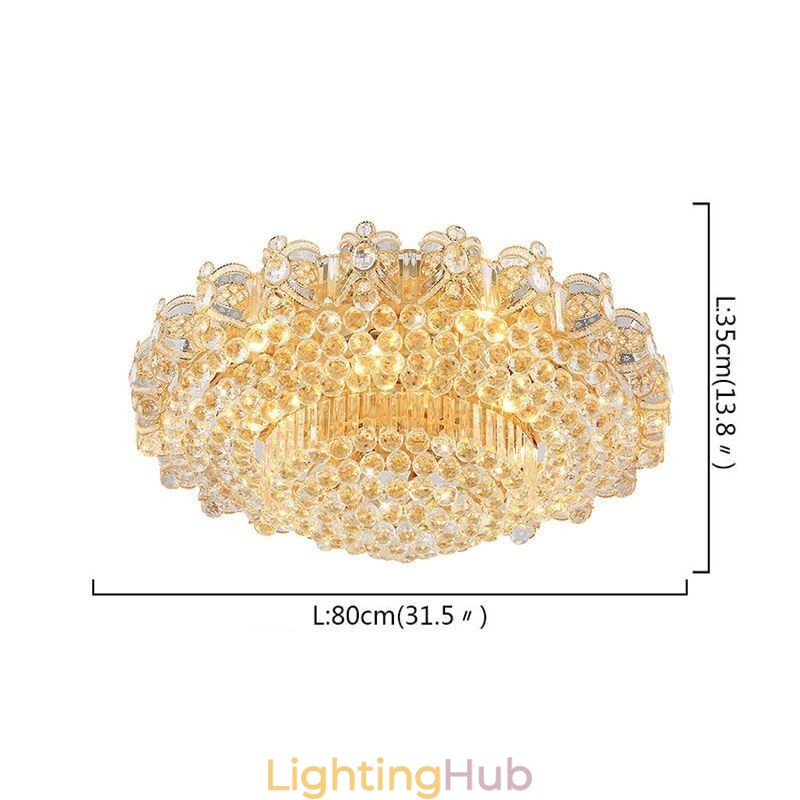 European Flush Mount Crystal Ceiling Light