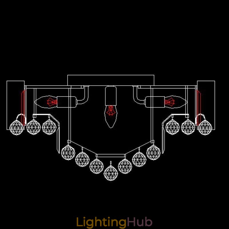 European Flush Mount Crystal Ceiling Light
