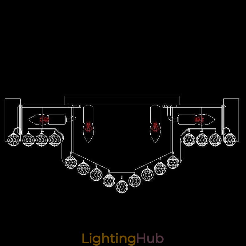 European Flush Mount Crystal Ceiling Light